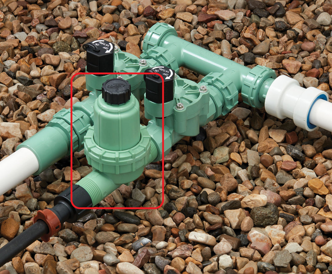 1-in. MPT 3-in-1 Drip Filter, Pressure Regulator, and Drip Tubing Adapter