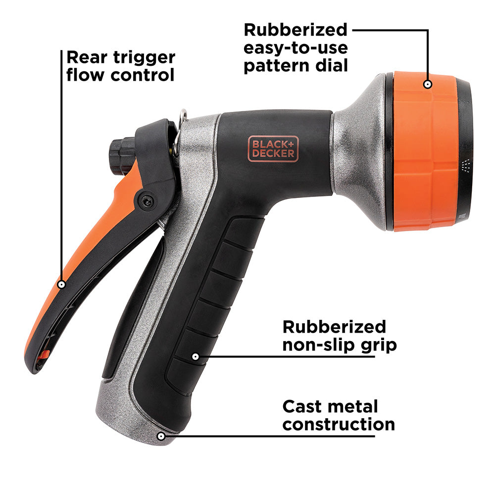 BLACK+DECKER® Dial 7 Pattern Rear Trigger Hose Nozzle