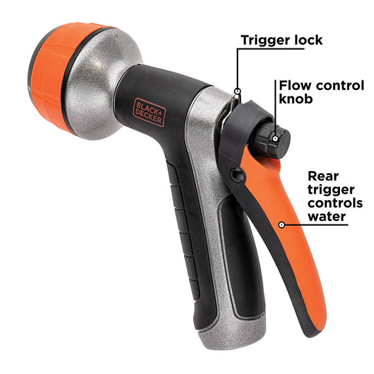 BLACK+DECKER® Dial 7 Pattern Rear Trigger Hose Nozzle