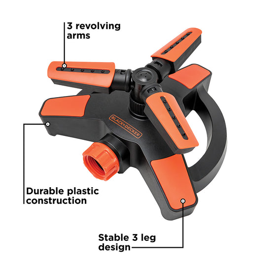 BLACK+DECKER® 3-Arm Adjustable Sprinkler