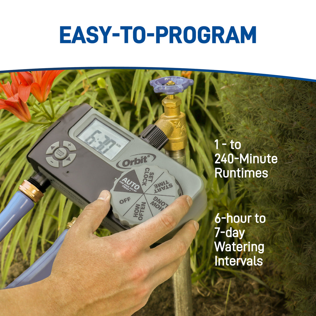 3 Outlet Hose Faucet Timer (2 Digital/1 Manual)