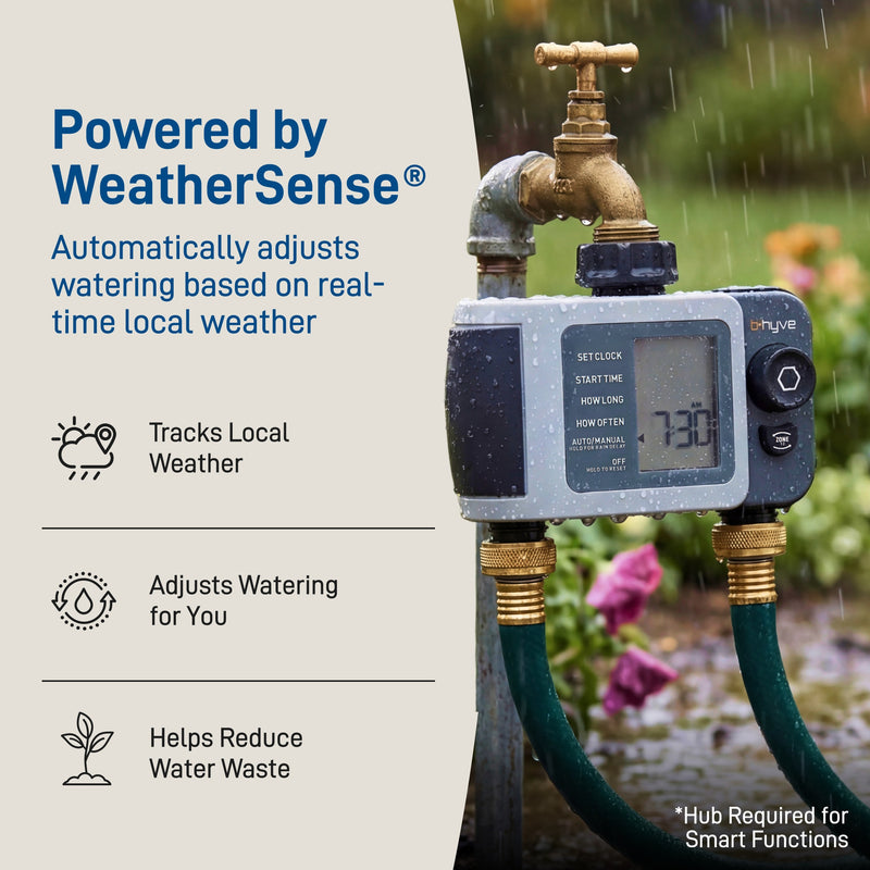 B-hyve XD 2-Outlet Bluetooth Hose Faucet Sprinkler Timer | 24632