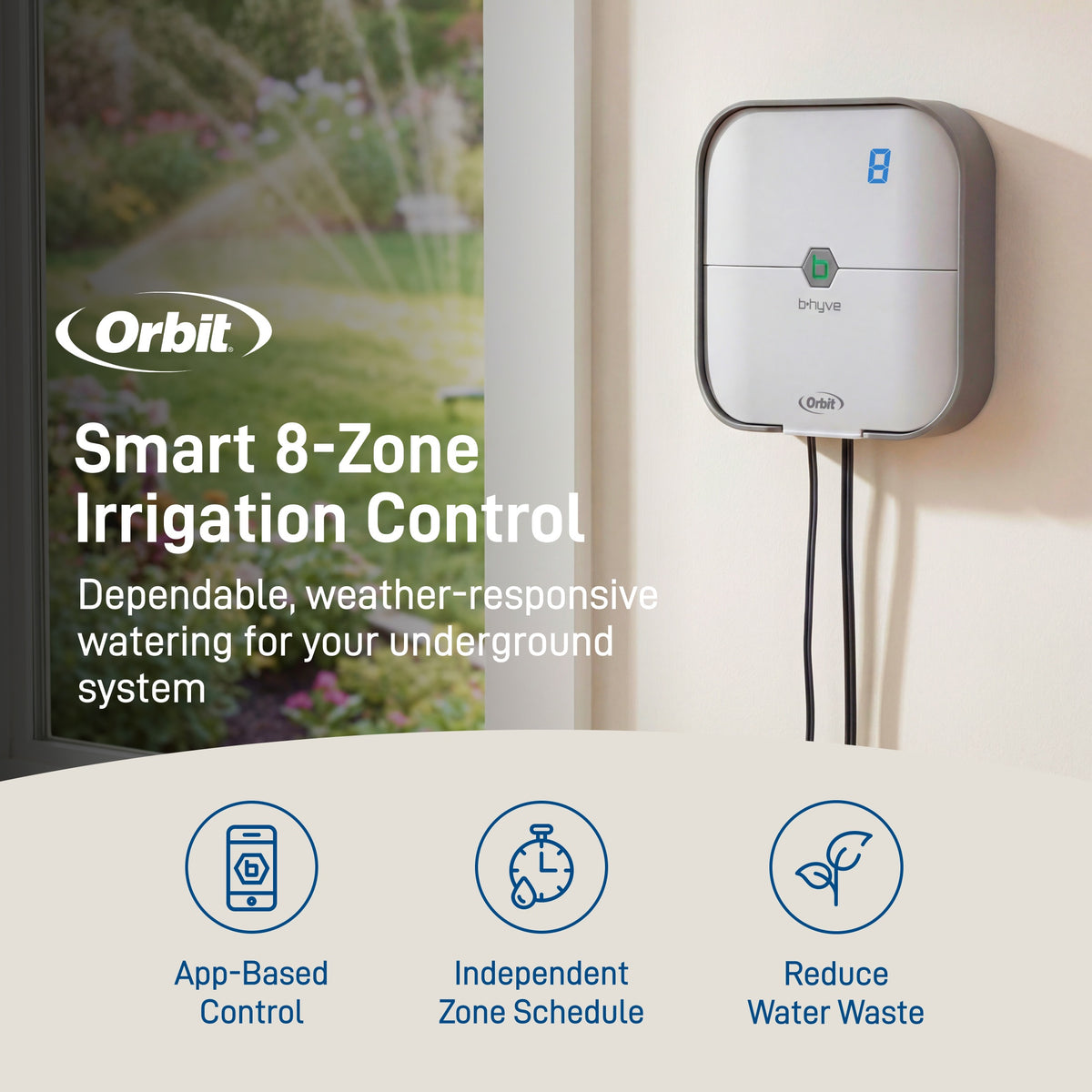 Controlador de riego inteligente para interiores B-hyve de 8 zonas | 57925
