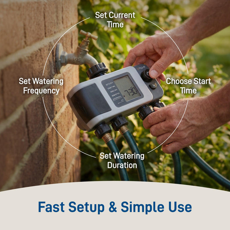 B-hyve XD 4-Outlet Bluetooth Hose Faucet Sprinkler Timer | 24634