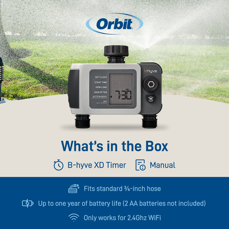 B-hyve XD 2-Outlet Bluetooth Hose Faucet Sprinkler Timer | 24632