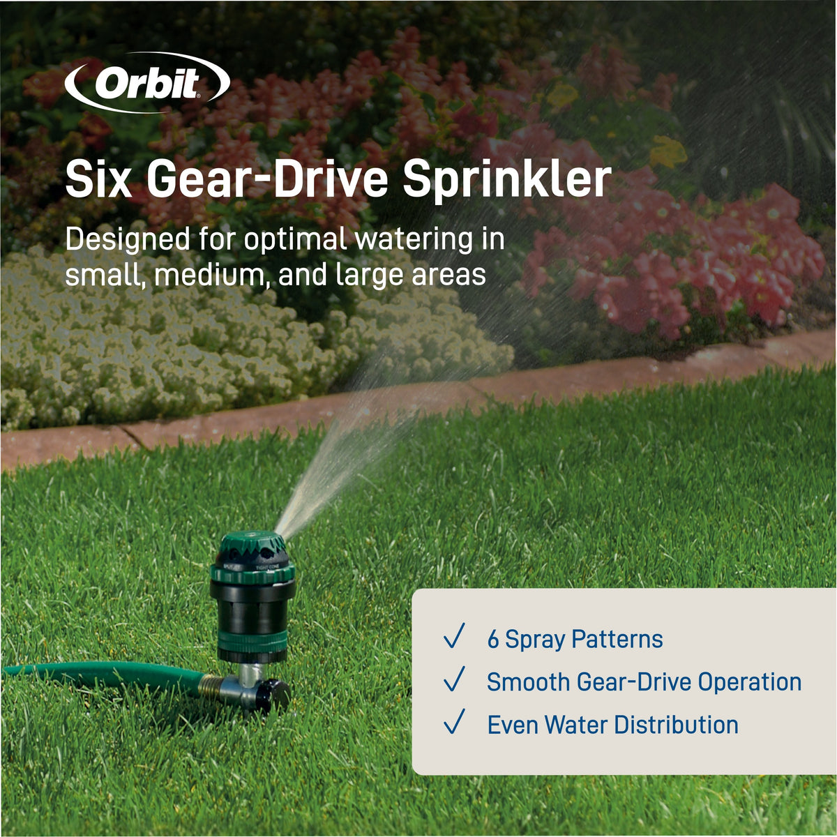 Aspersor de engranajes H2O-Six® con estaca metálica en T 58573