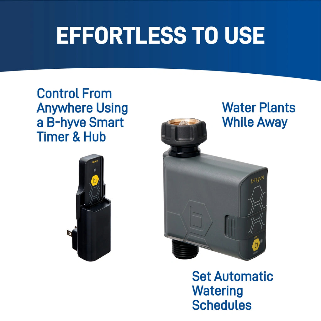 One Zone, In-Ground Sprinkler System with Blu-Lock Tubing System and B-hyve Wi-Fi Smart Hose Faucet Timer | 50024
