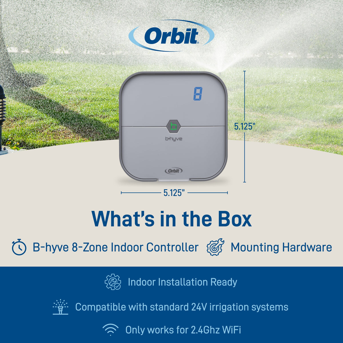 Controlador de riego inteligente para interiores B-hyve de 8 zonas | 57925