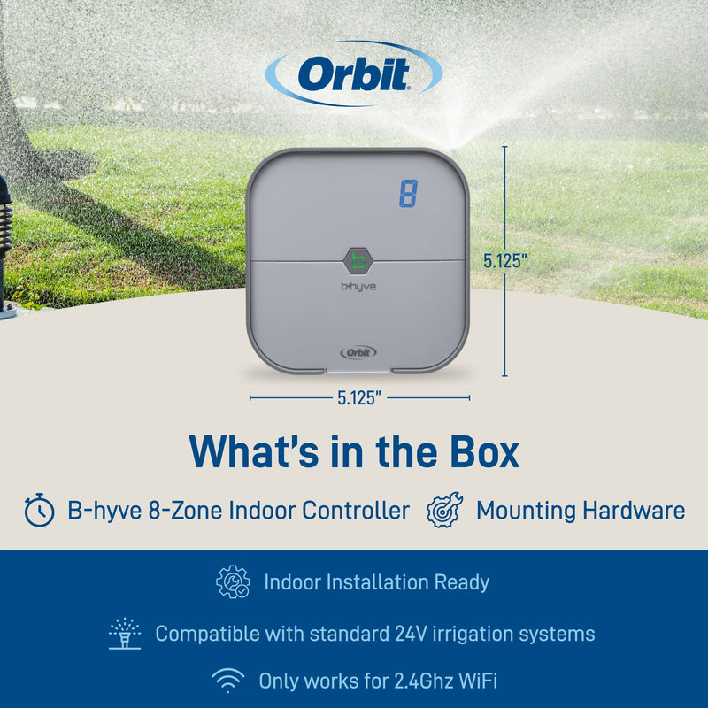 Orbit 57925 B-hyve 8-Zone Smart Indoor Sprinkler Controller