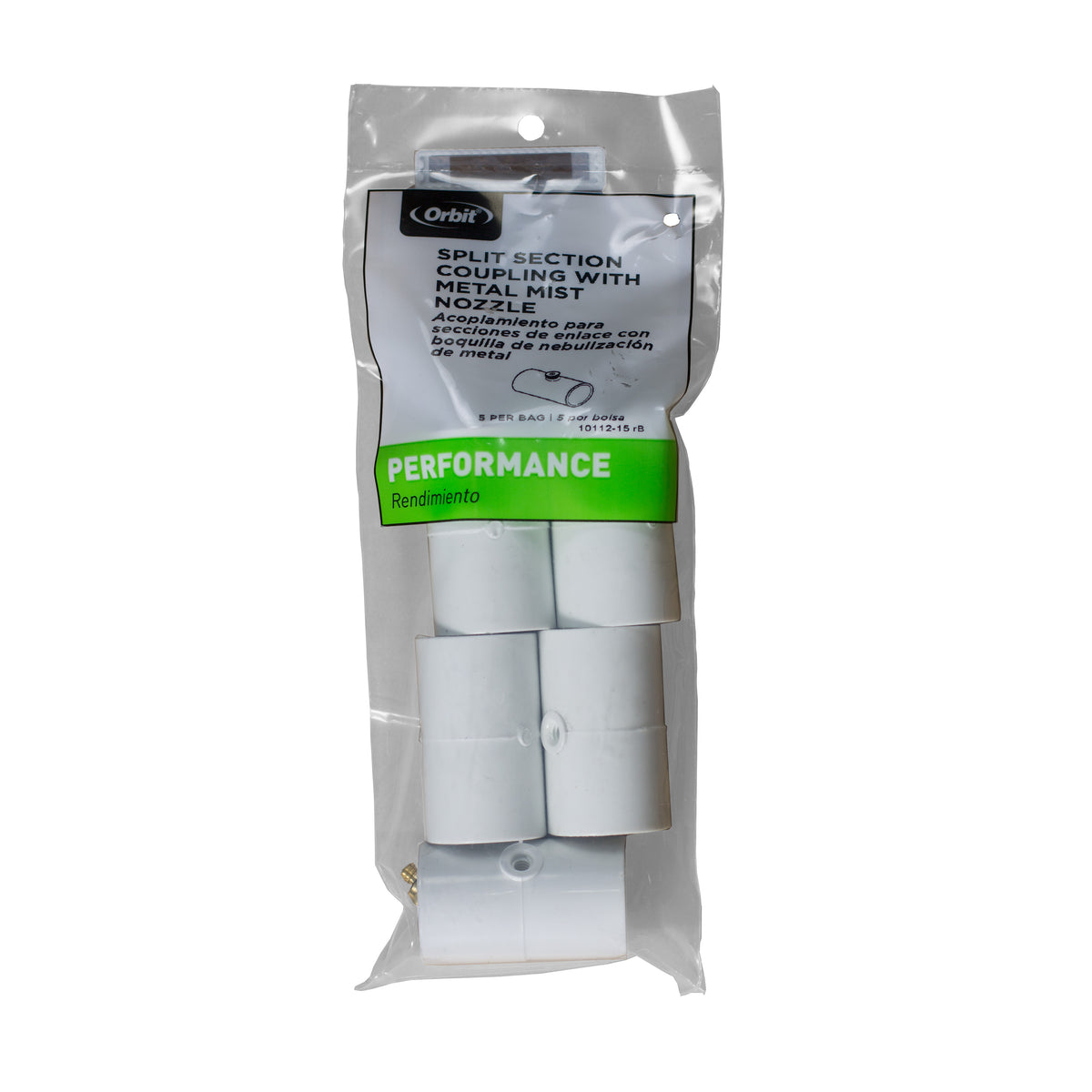 Acoplamiento de PVC de 1/2" con boquilla de nebulización, paquete de 5 unidades 10112