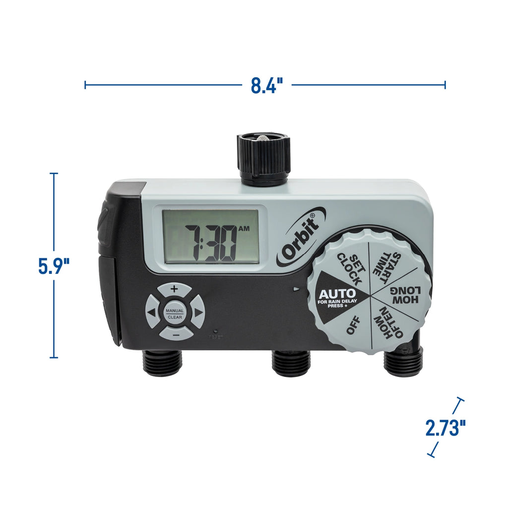 Temporizador de grifo para manguera de 3 salidas (1 manual/2 digitales) | 56233D