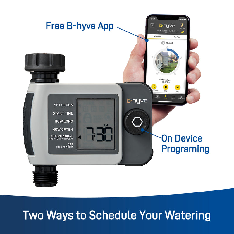 B-hyve XD Bluetooth 1-Outlet Hose Faucet Timer w/Hub 24516