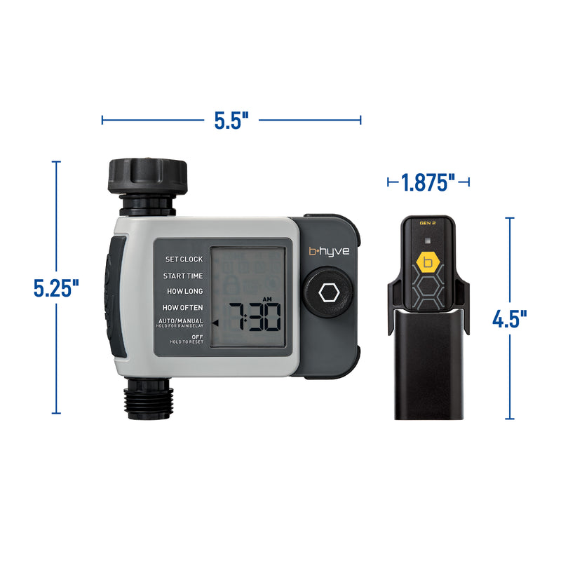 B-hyve XD Bluetooth 1-Outlet Hose Faucet Timer w/Hub 24516