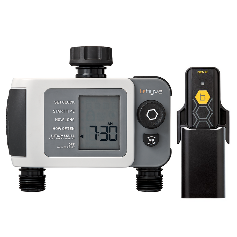 B-hyve XD Bluetooth 2-Outlet Hose Faucet Timer w/Hub 24637