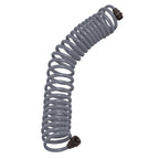 Manguera en espiral gris de 25 pies con boquilla de plástico de 8 patrones 26382