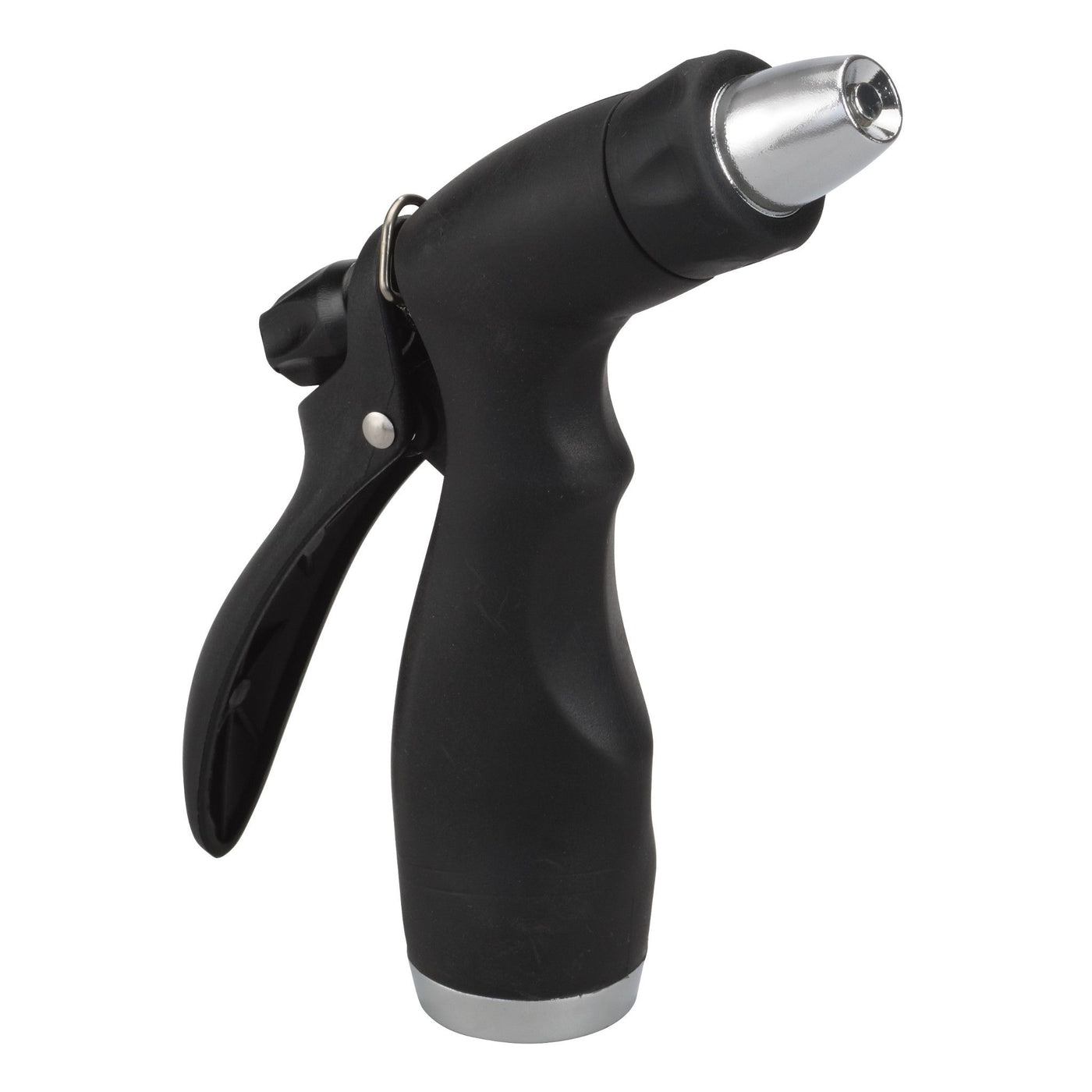 Black and silver rear trigger adjustable spray nozzle. 