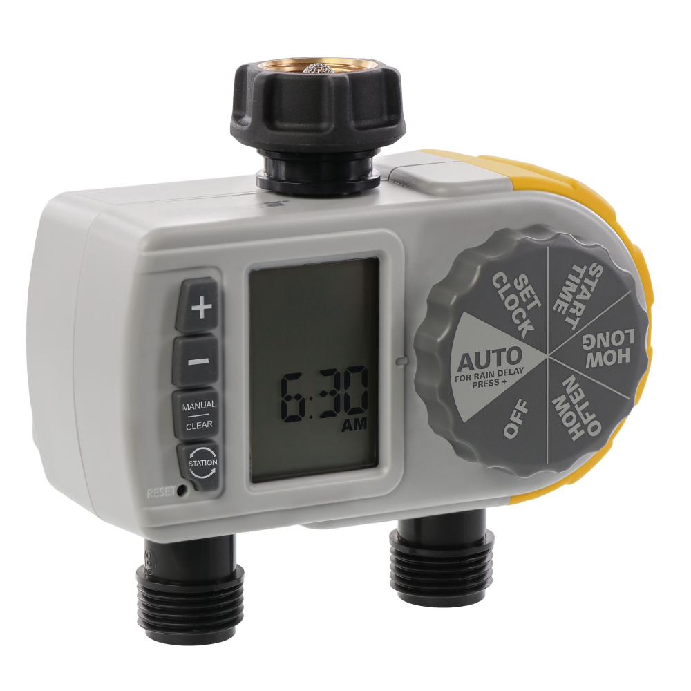 Single-Dial Two-Outlet Hose Timer