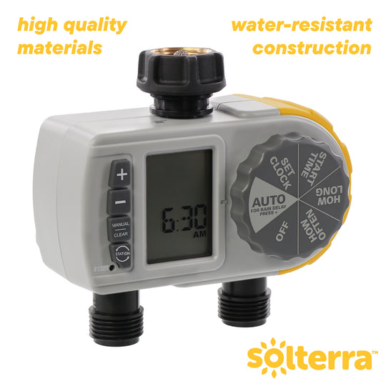 Single-Dial Two-Outlet Hose Timer