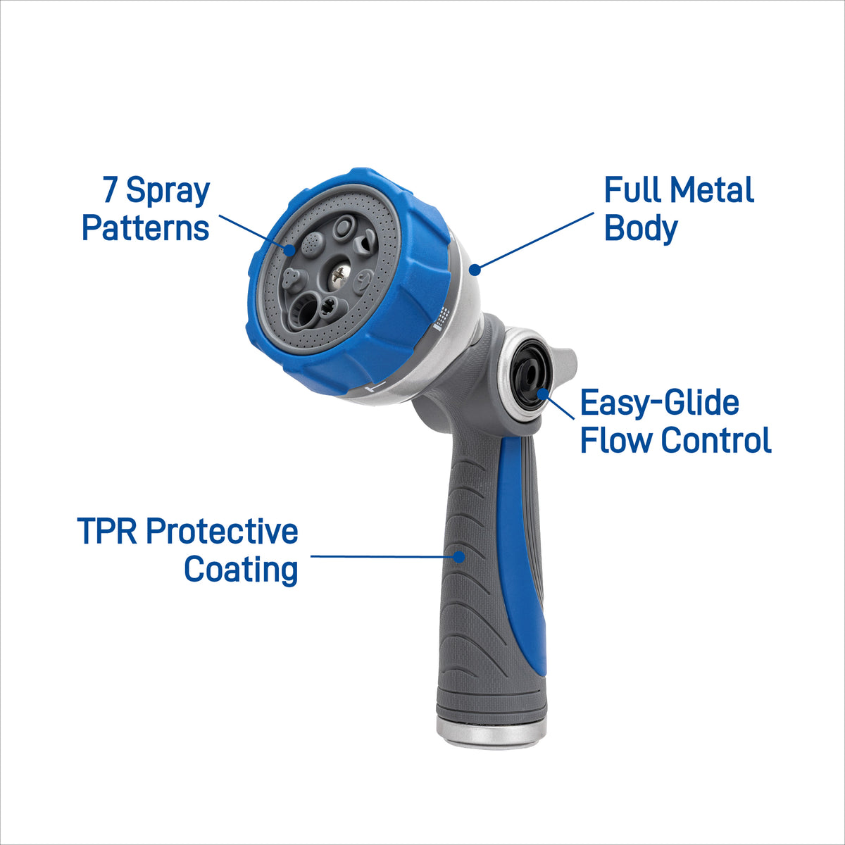 Boquilla de metal Orbit Elevated de 7 patrones con control de pulgar 28272