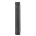 Threaded metal pipe on a white background