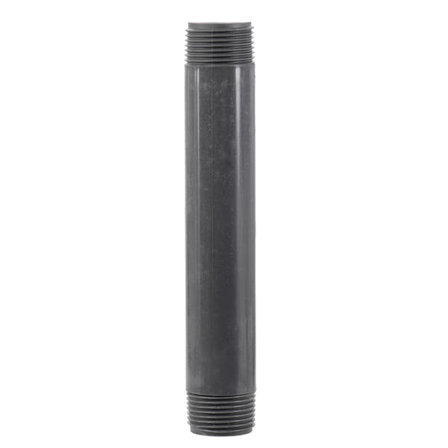 Threaded metal pipe on a white background