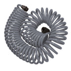 Manguera en espiral gris de 15 m con boquilla de plástico de 8 patrones 27560