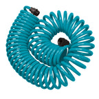 Manguera en espiral azul de 15,24 m con boquilla de plástico de 8 patrones 27436