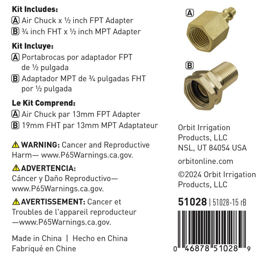 Sprinkler System Winterization Kit