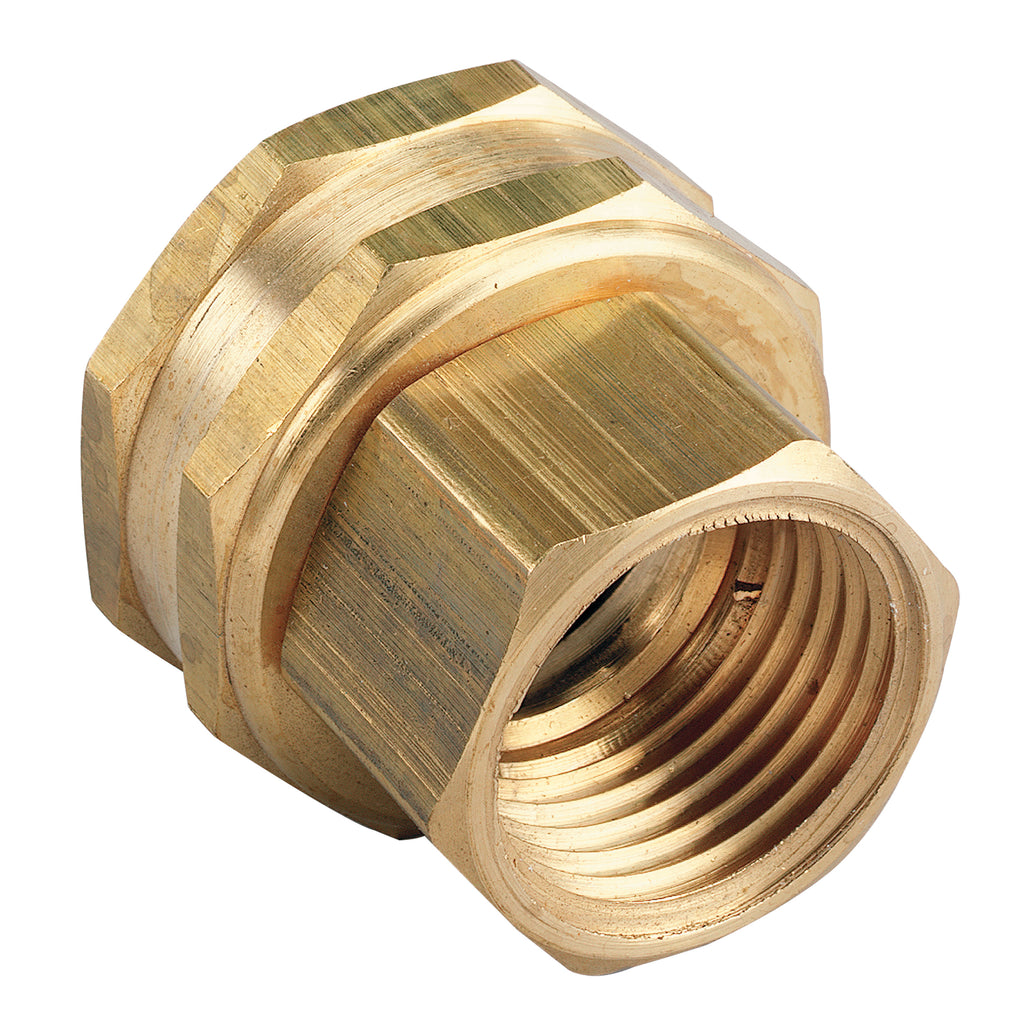 1/2" FPT x 3/4" FHT Latón Giratorio 53037