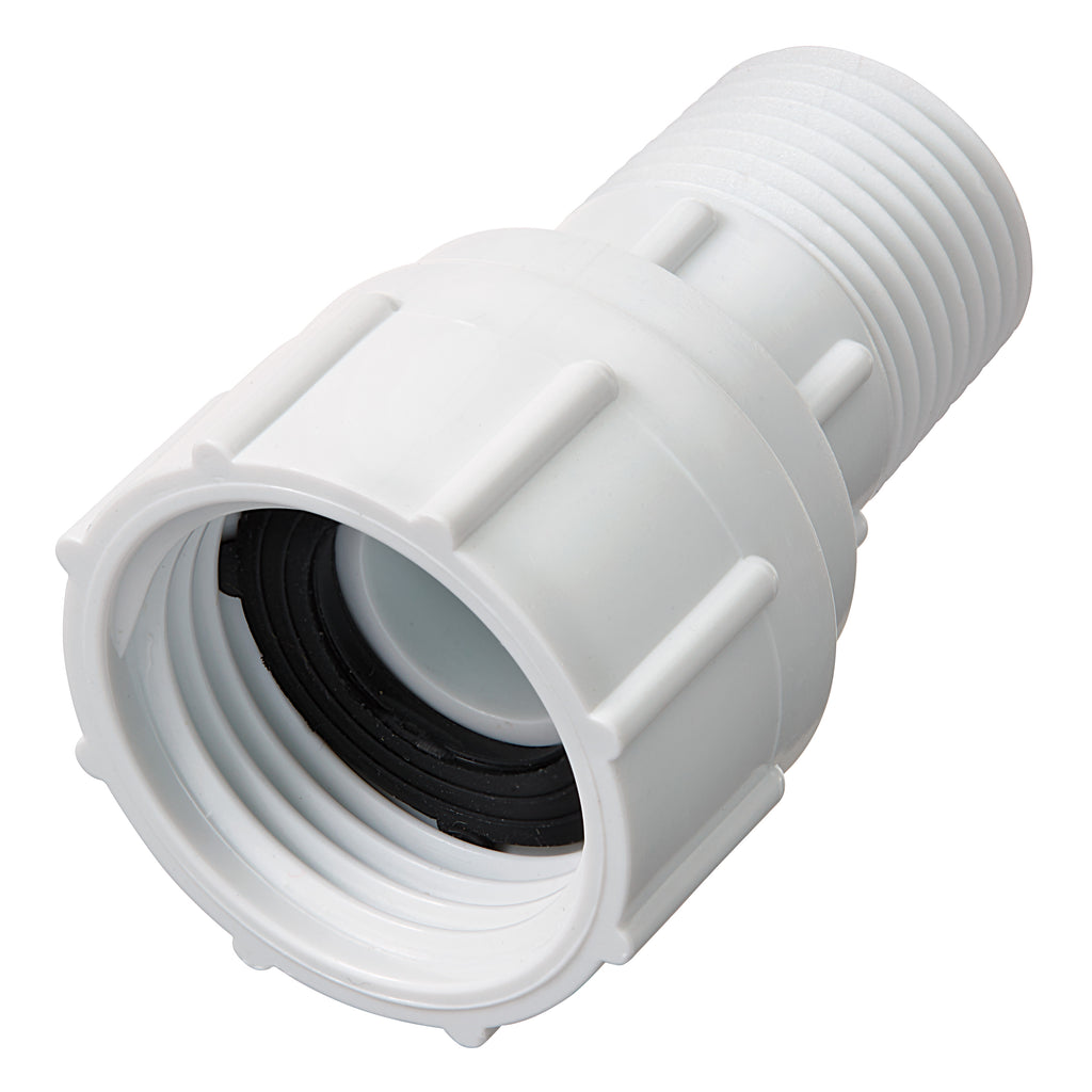 Adaptador giratorio de PVC de 1/2" MPT x 3/4" FHT | 53365