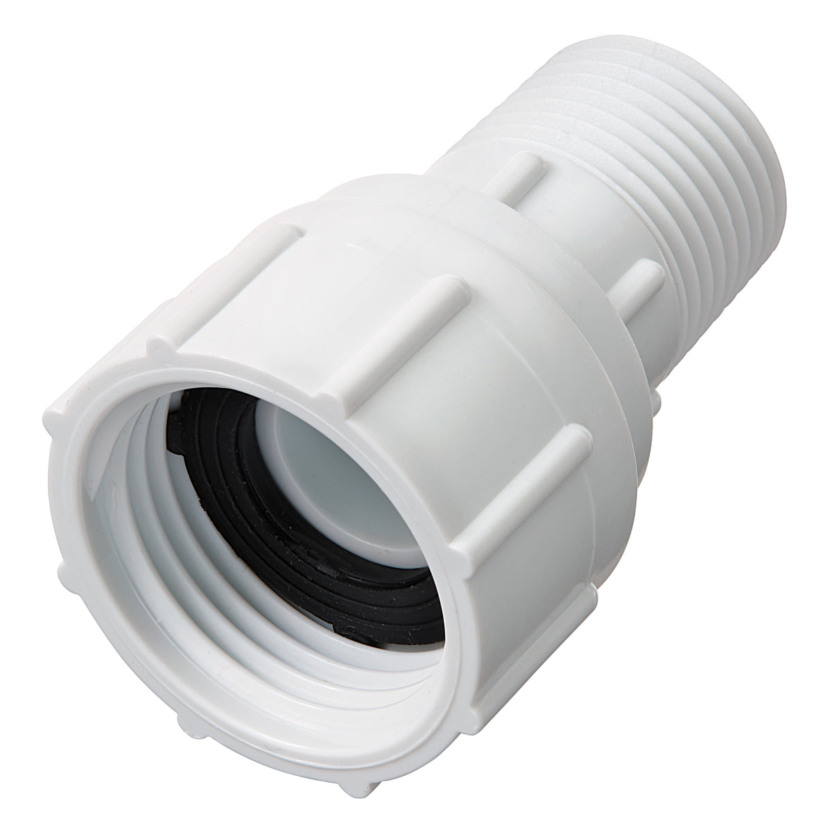 Adaptador giratorio de PVC de 1/2" MPT x 3/4" FHT | 53365