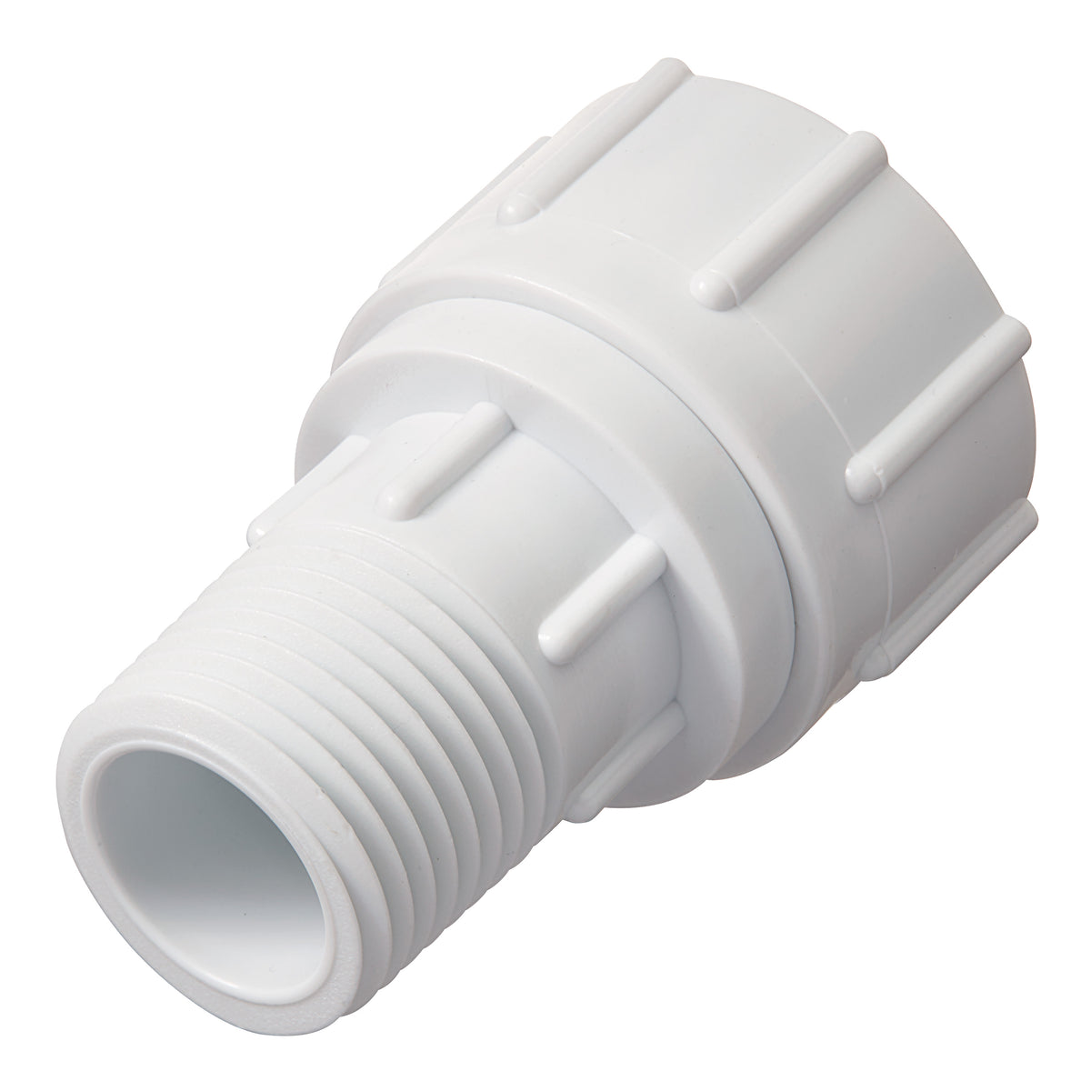 Adaptador giratorio de PVC de 1/2" MPT x 3/4" FHT | 53365
