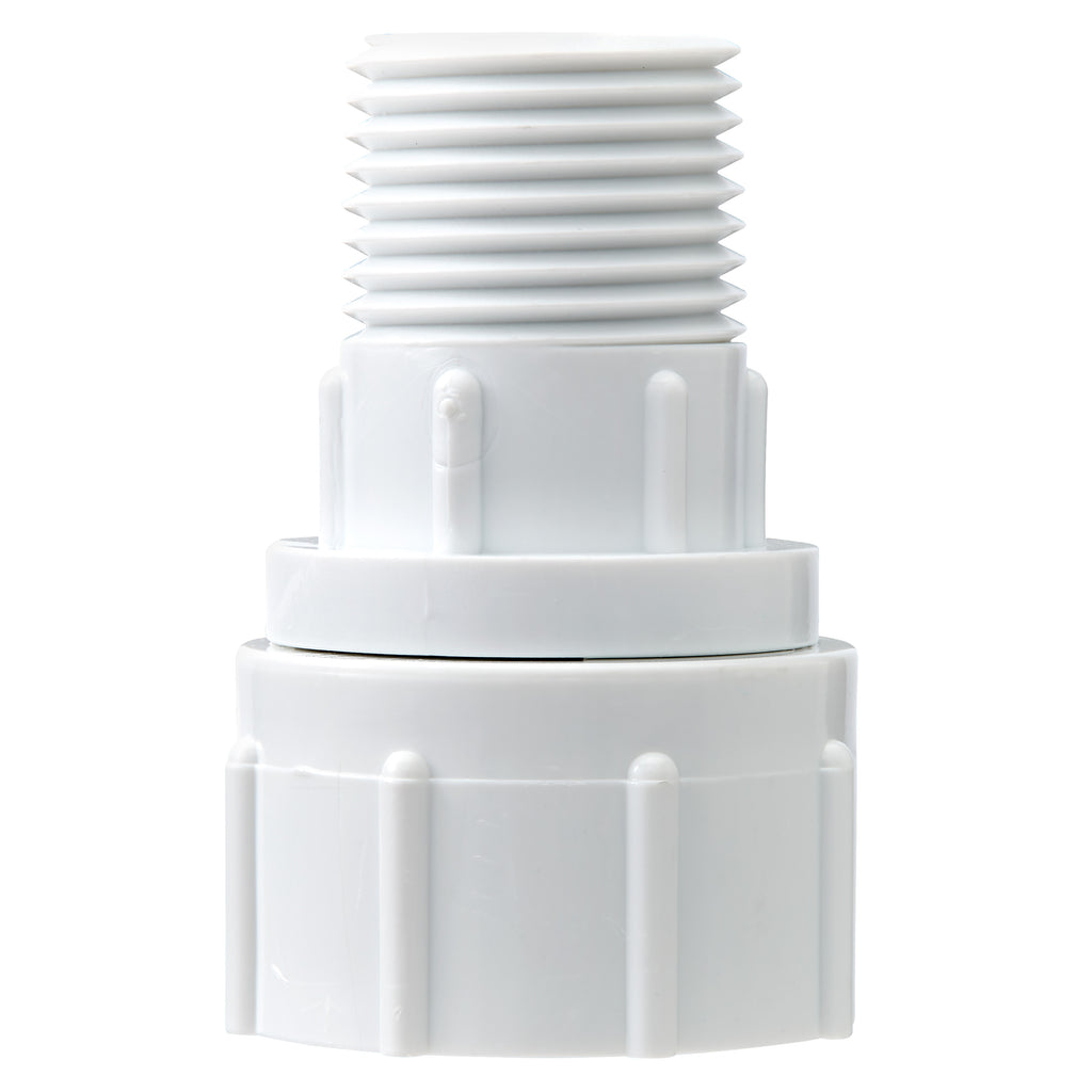 Adaptador giratorio de PVC de 1/2" MPT x 3/4" FHT | 53365