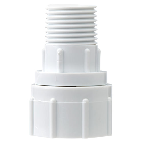 Adaptador giratorio de PVC de 1/2" MPT x 3/4" FHT | 53365