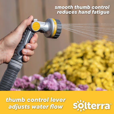 8-Pattern Garden Hose Nozzle with Thumb Control