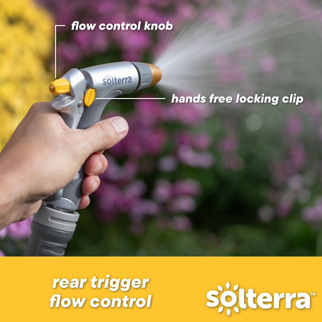 Adjustable Garden Hose Nozzle with Rear Trigger