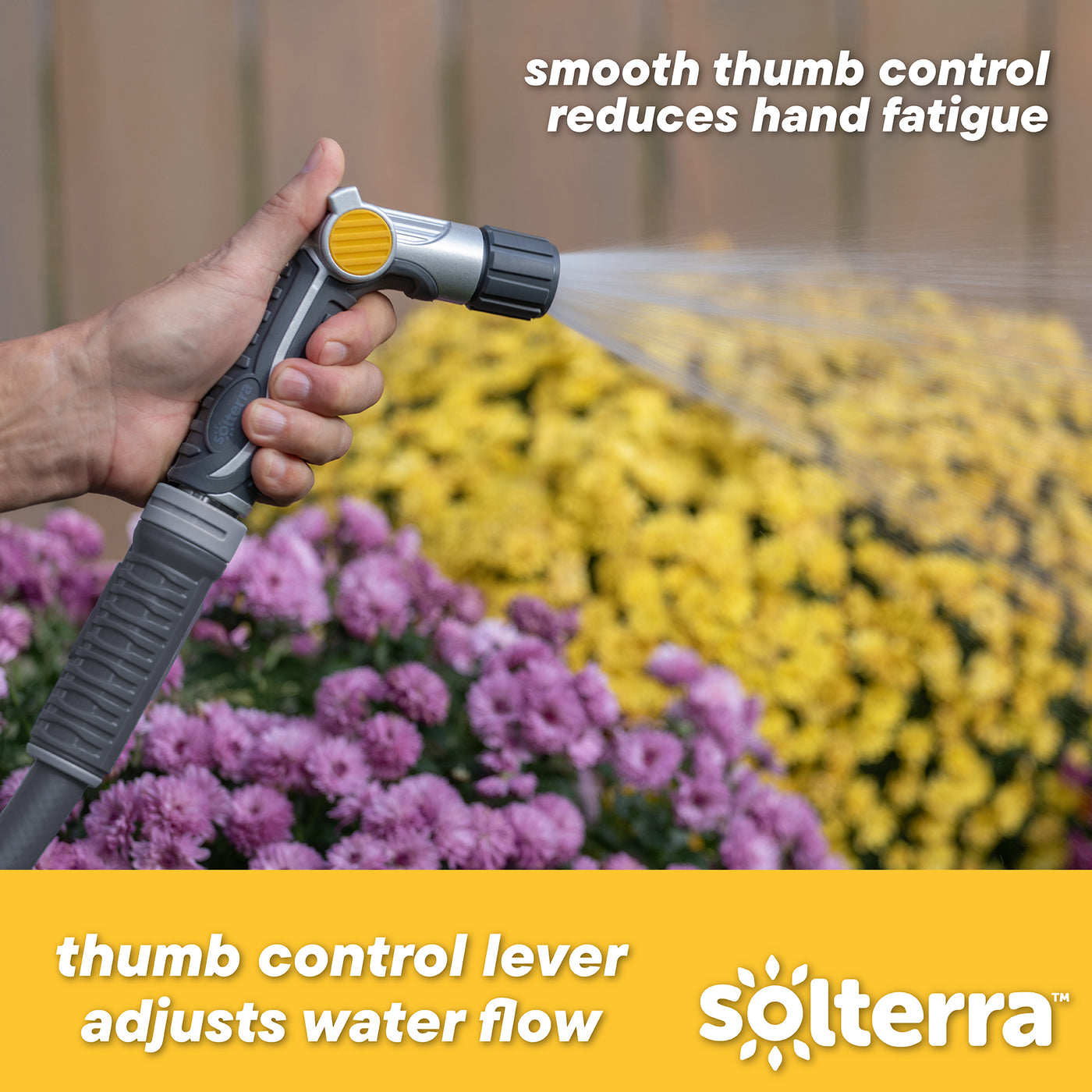 Adjustable Garden Hose Nozzle with Thumb Control