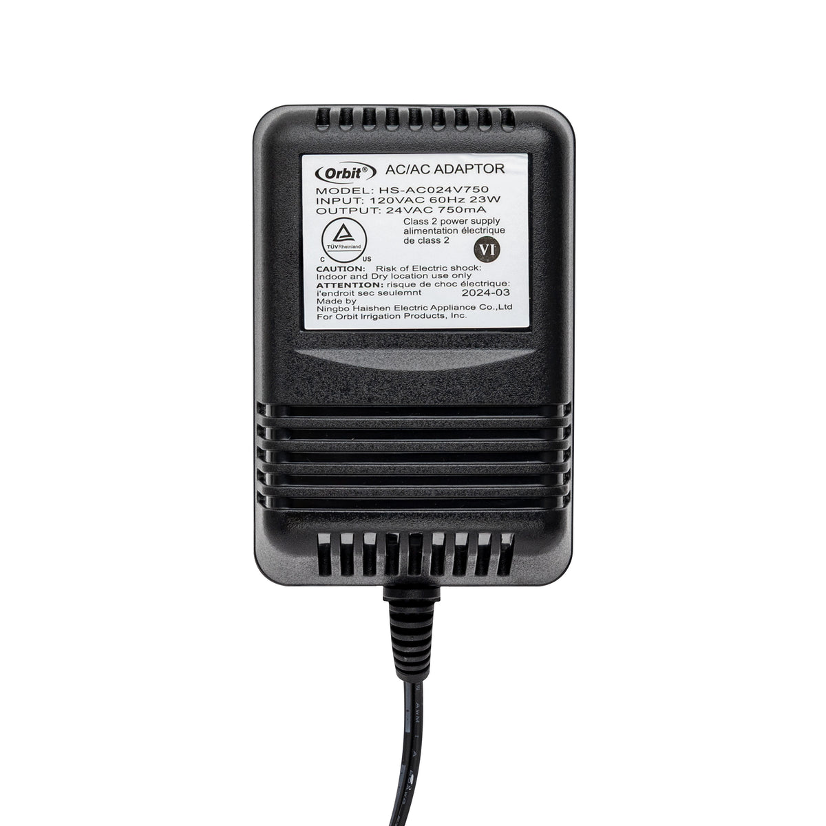 Transformador de 24V 750mA para controladores de riego interiores 57040