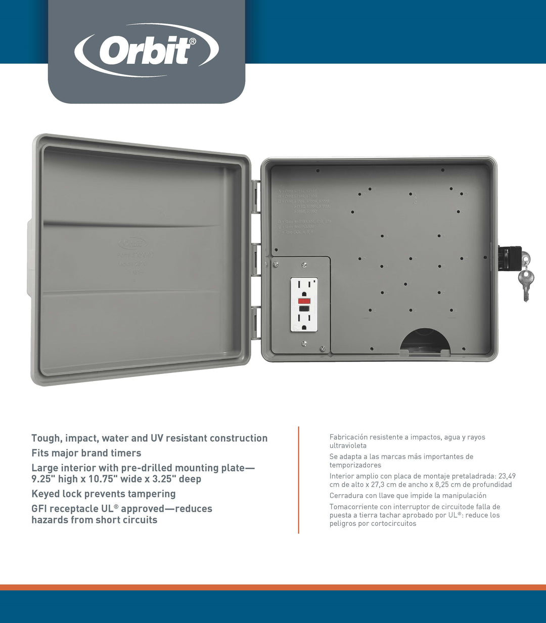 Outdoor Sprinkler Controller Cabinet with GFCI