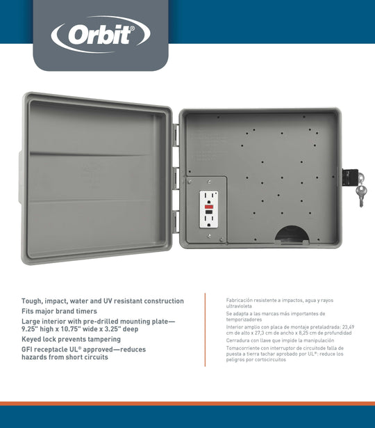 Outdoor Sprinkler Controller Cabinet with GFCI