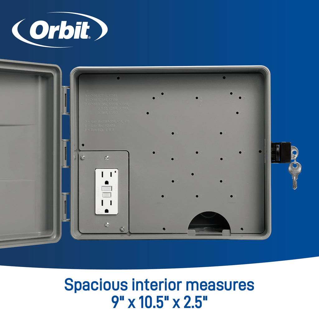 Gabinete para controlador de riego para exteriores con GFCI 57095