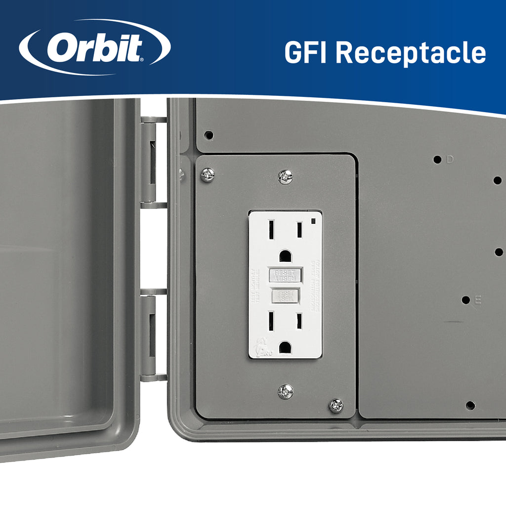 Gabinete para controlador de riego para exteriores con GFCI 57095