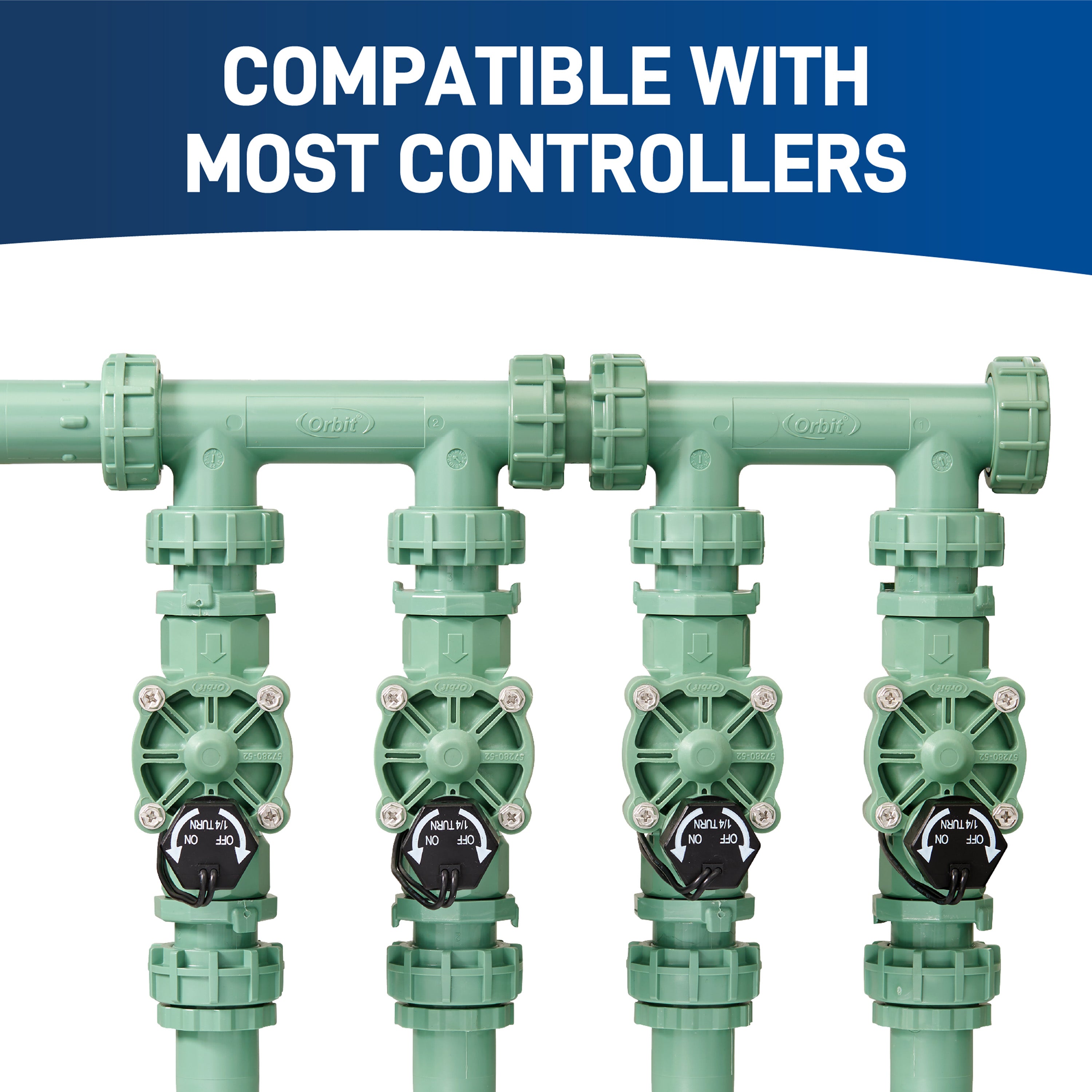 4-Valve Preassembled Manifold with PVC adapters 57257 — Orbit