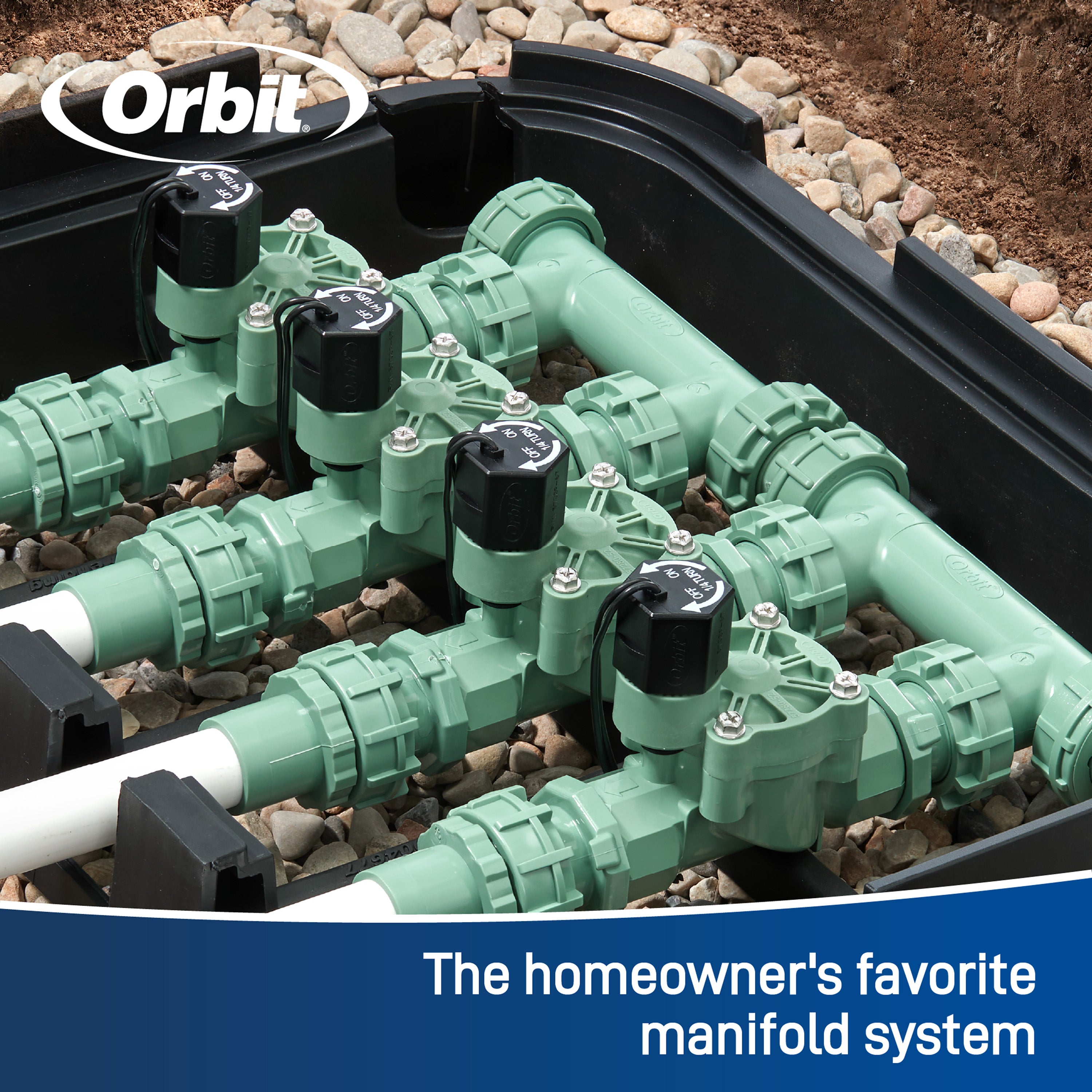 2-Valve Preassembled Manifold with PVC Adapters 57250 — Orbit