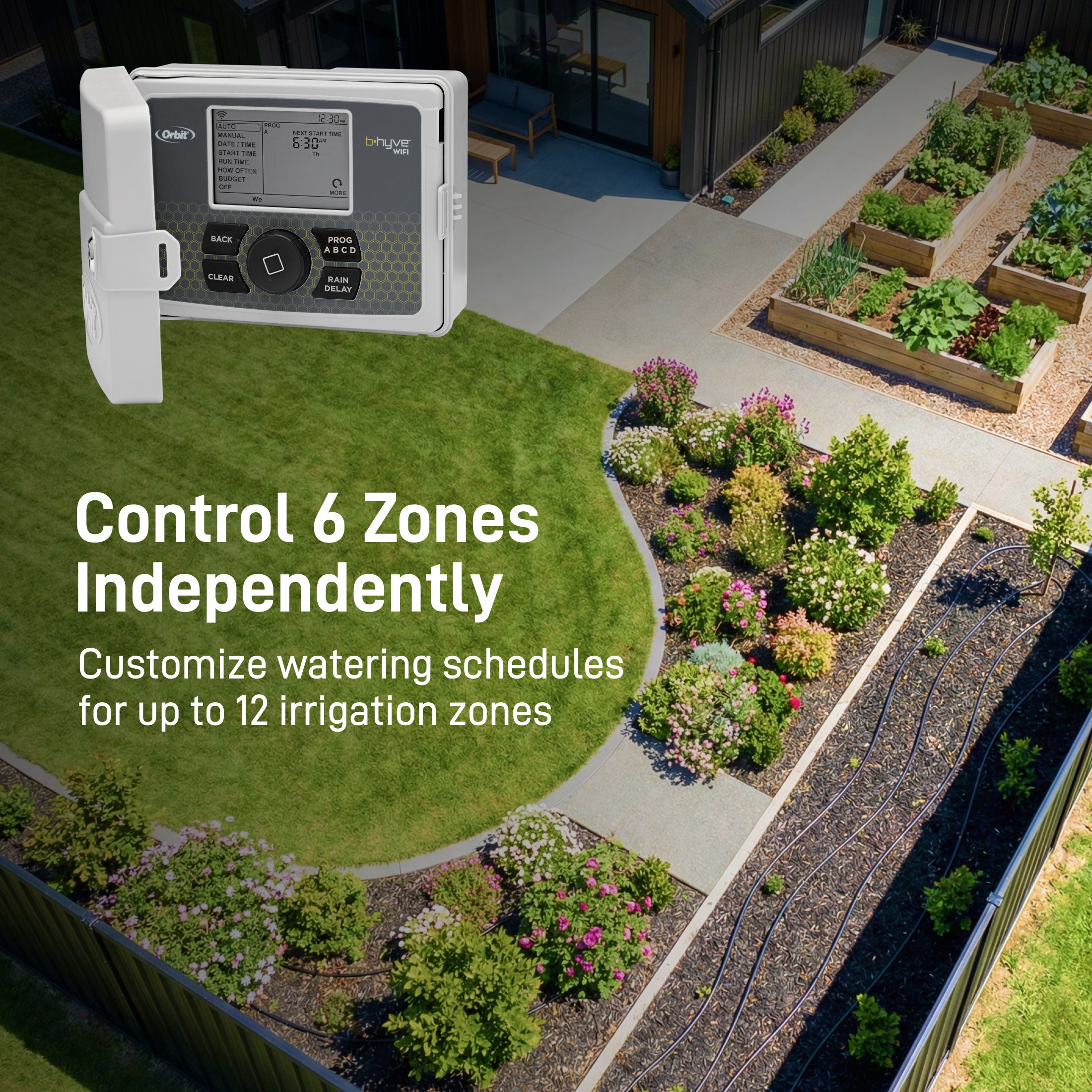 B-hyve Smart 6-Zone Indoor/Outdoor Sprinkler Controller Wi-Fi