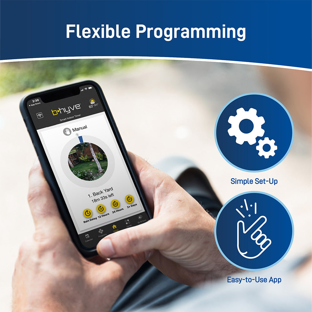 Temporizador inteligente de riego B-hyve XR para interiores/exteriores, 8 estaciones, 57985