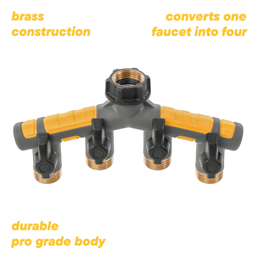 Garden Hose Manifold with Shut-offs