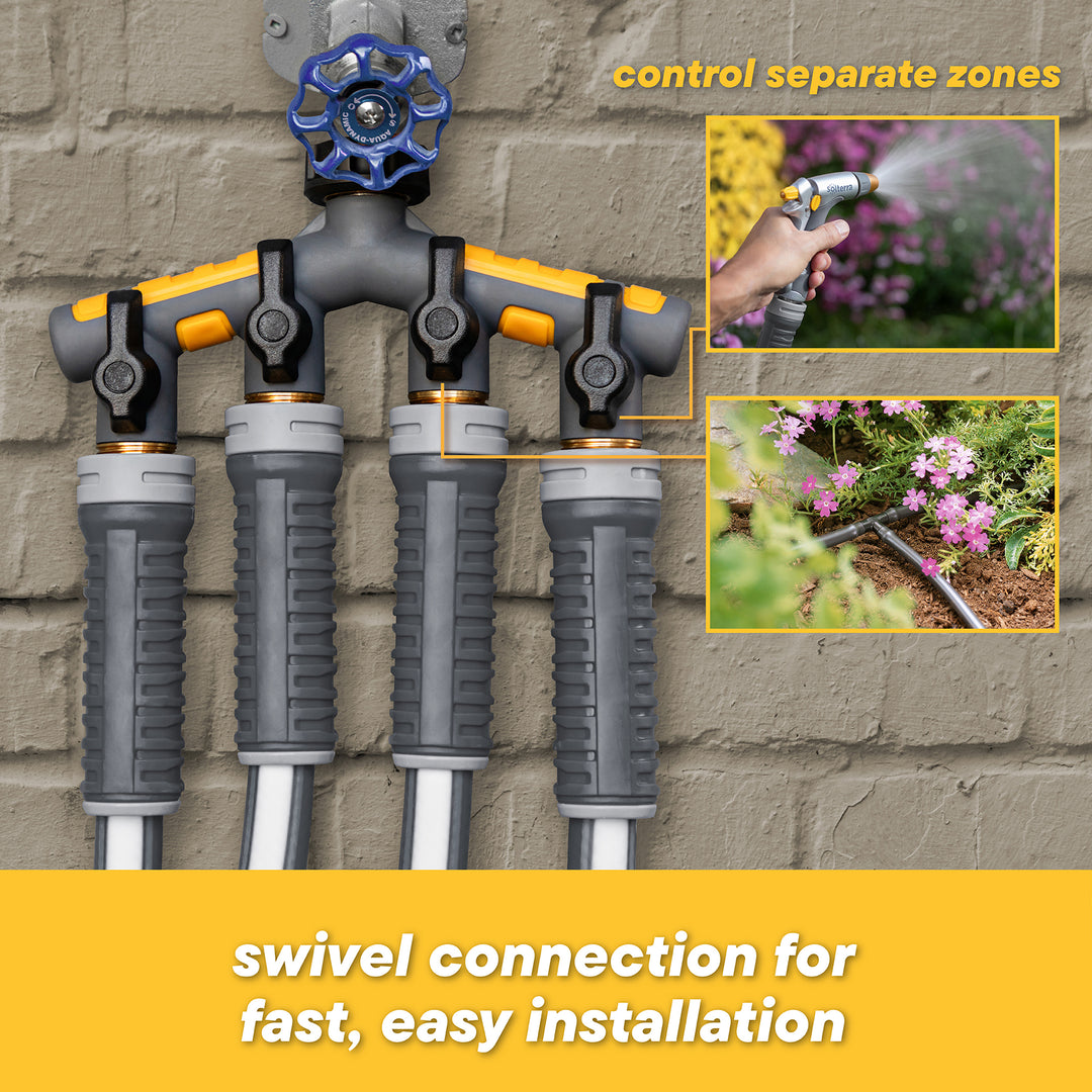 Garden Hose Manifold with Shut-offs