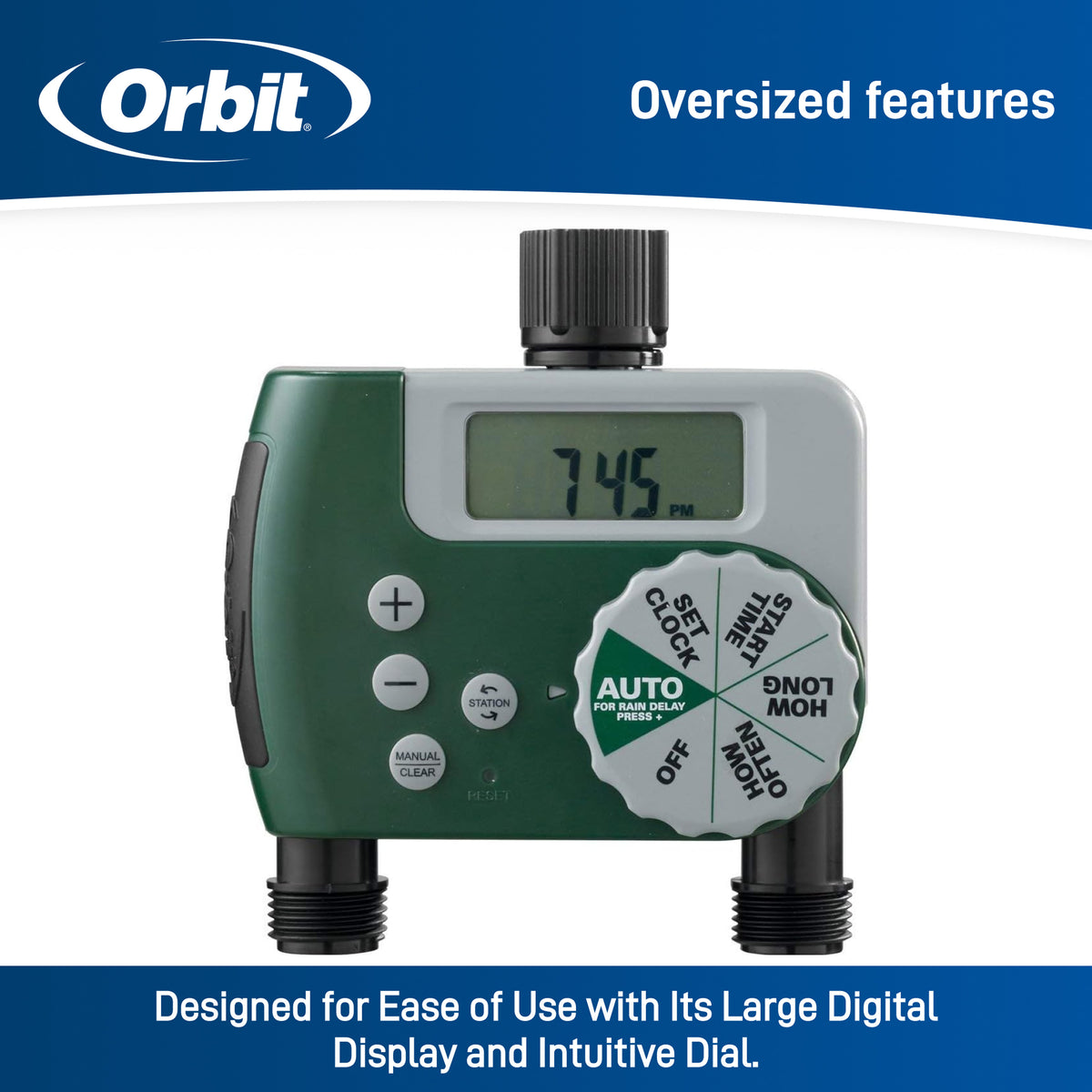 Temporizador digital de manguera para grifo de 2 salidas 58910