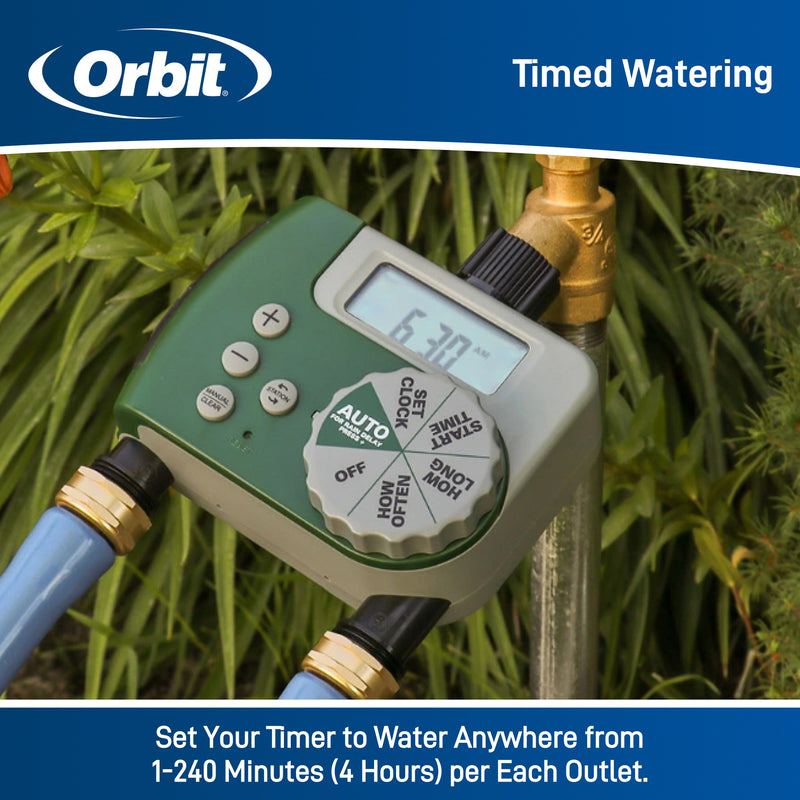 Digital 2 Outlet Hose Faucet Timer 58910